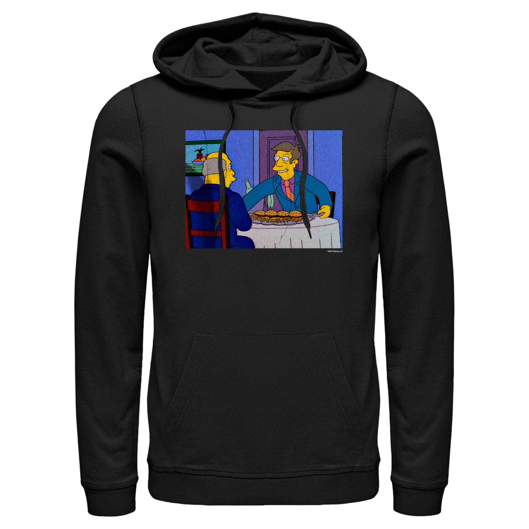 Men’S The Simpsons Skinner And Chalmers Steamed Hams Scene Pull Over Hoodie