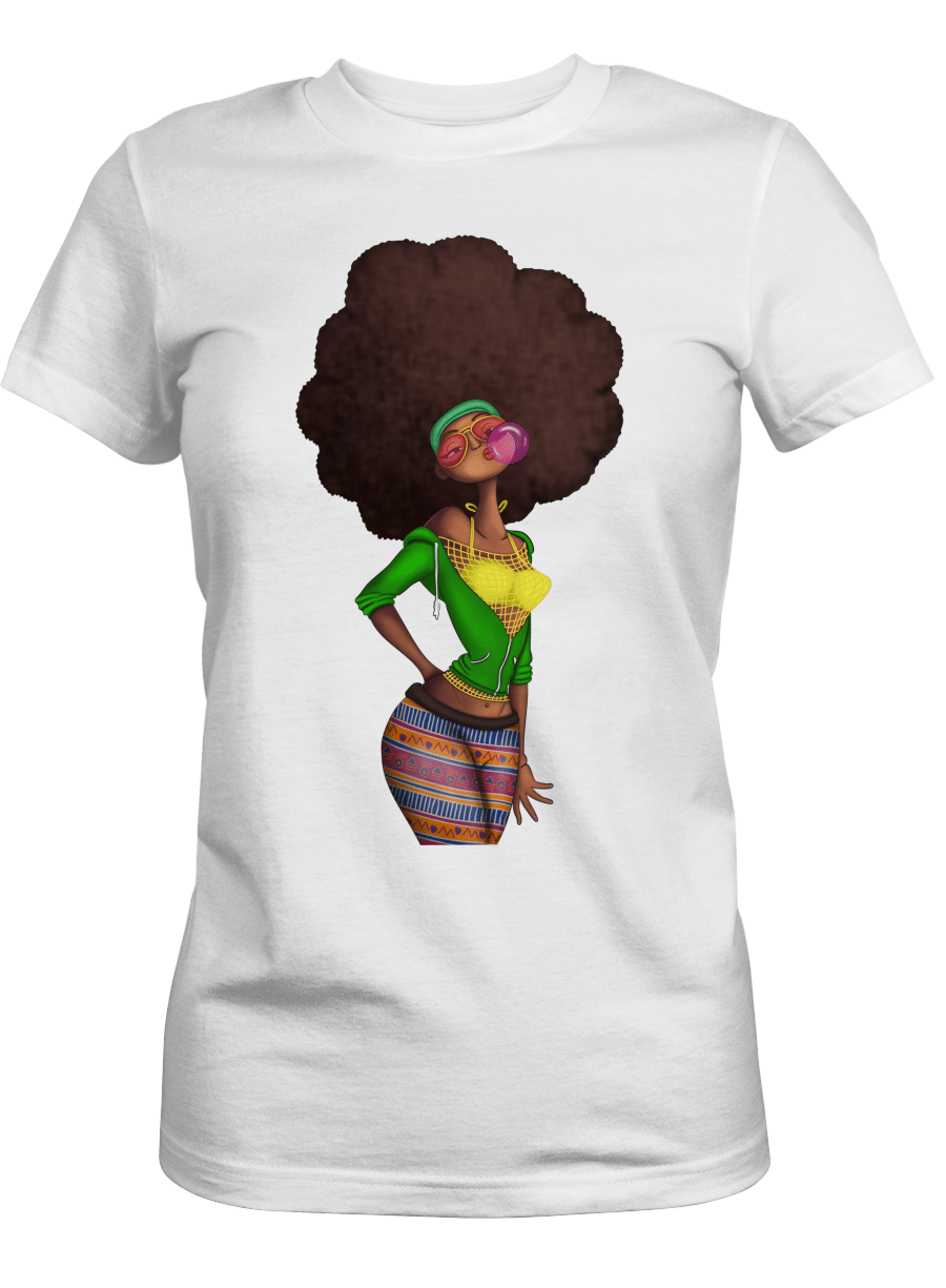 Shirt For Black Girl Afro Art Shirt For African American Girl