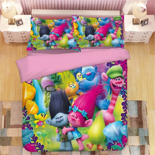 Trolls Poppy 8 Duvet Cover Pillowcase Home Decor 3D Bedding Set 7914