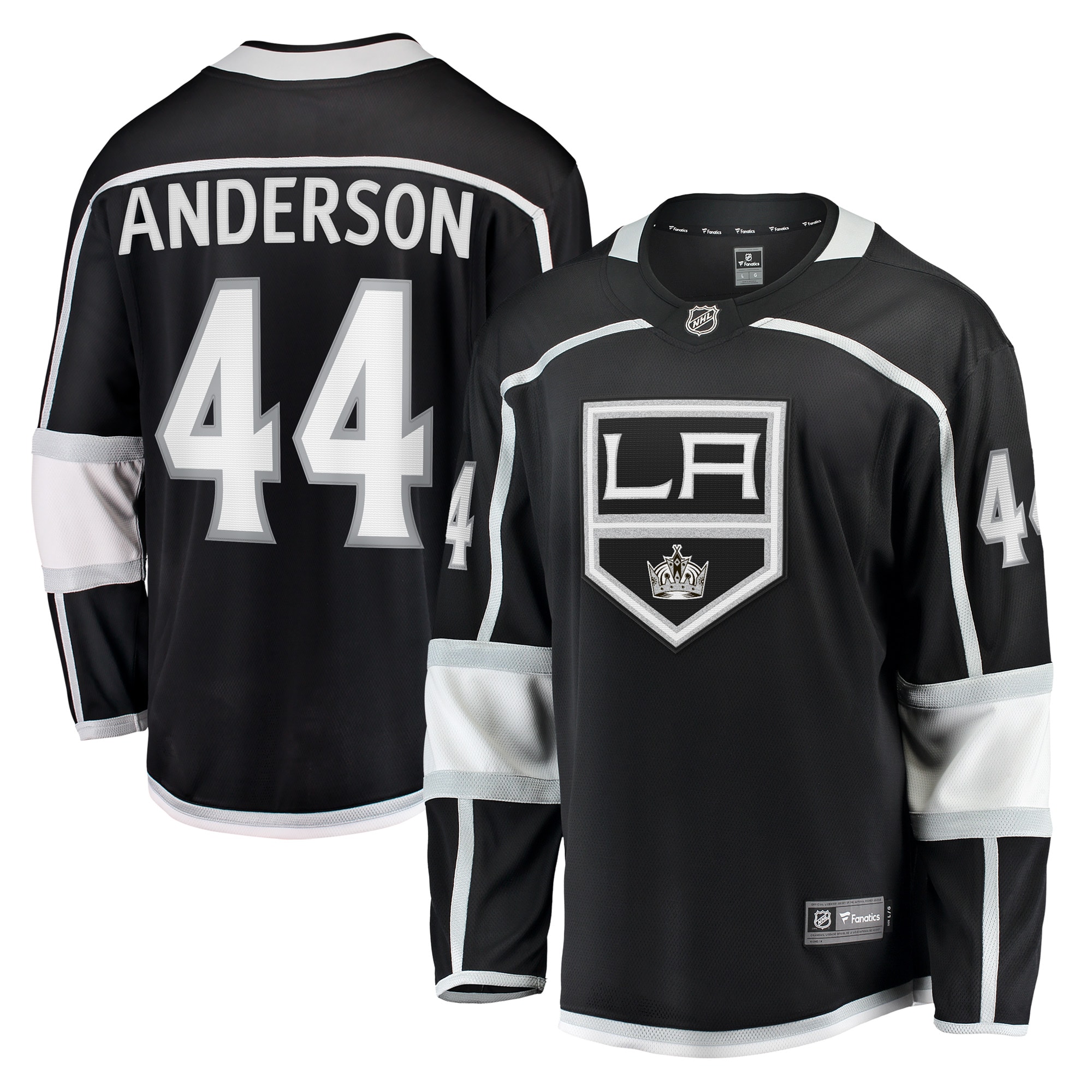 Mikey Anderson Los Angeles Kings Branded Home Breakaway Player Jersey – Black