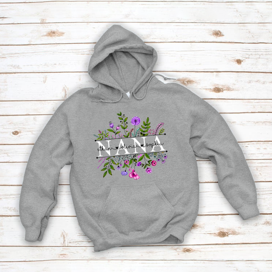 Wildflowers Nana And Grandkid Hoodie