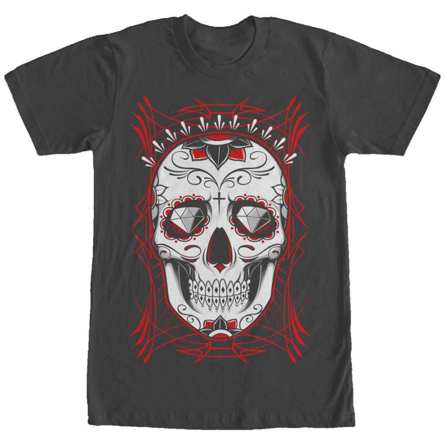 Aztlan Men’s Diamond Sugar Skull  T Shirt Black S