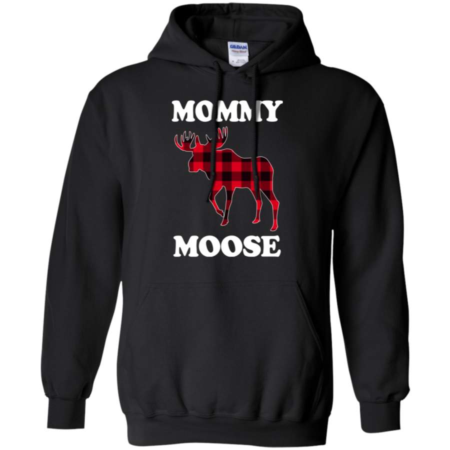 Mommy Moose Funny Christmas Plaid Buffalo Hoodie