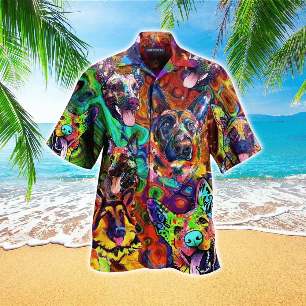 German Shepherd Colorful Amazing Hawaii Shirt Aloha Ha76521