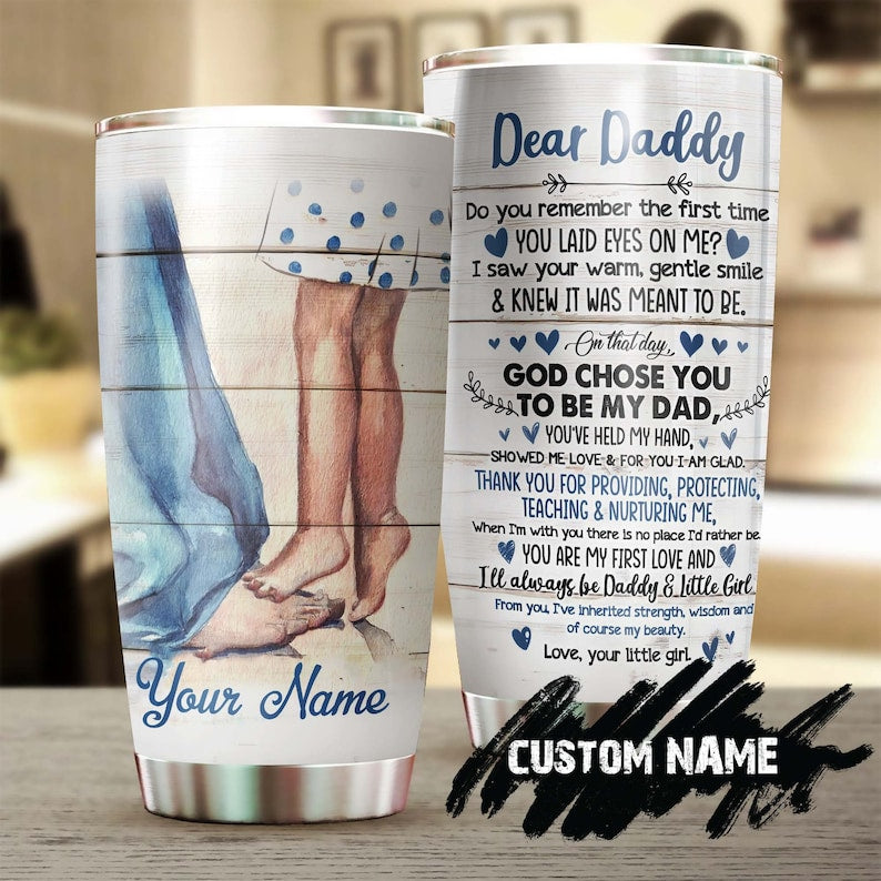 Daddy And A Little Girl Love Personalized Tumbler-Birthday Gift Christmas Gift Father’S Day Gift For Father Dad From Daughter