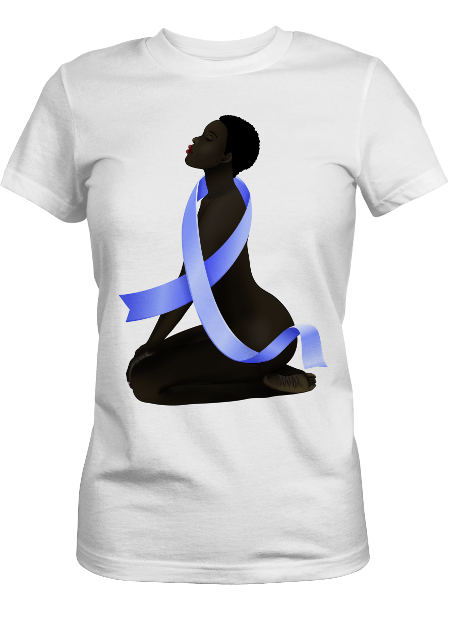 Shirt For Black Girl Cancer Shirt For Black Women Short Hair Blue Cancer Shirt