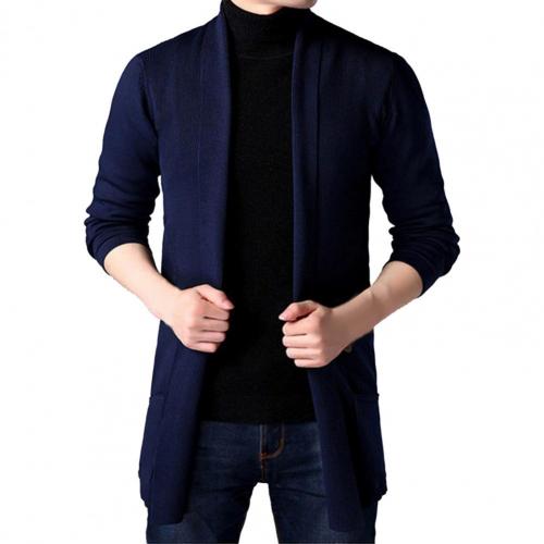 Sweater Coats Men New Fashion 2020 Autumn Men’s Slim Long Solid Color Knitted Jacket Fashion Men’s Casual Sweater Cardigan Coats alx