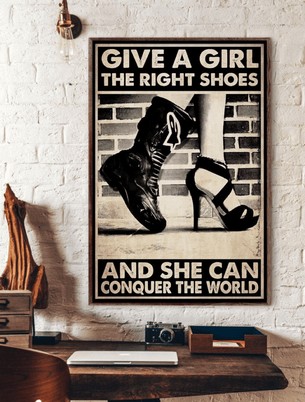 Alpinestars Boots Give A Girl The Right Shoes And She Can Conquer The World Home Living Room Wall Decor Vertical Poster Canvas 1920