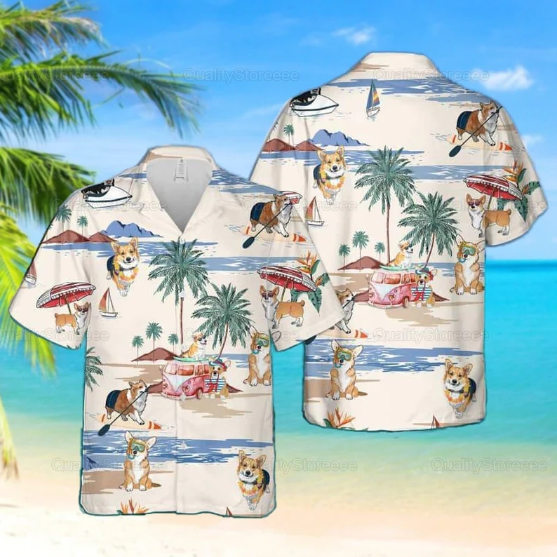 Corgi Hawaii Funny Hawaii Cute Hawaii Shirt Ha95785