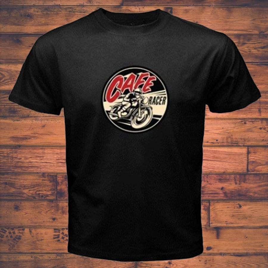 New Cafe Racer Vintage Classic Logo Motorcycle Men T-shirt