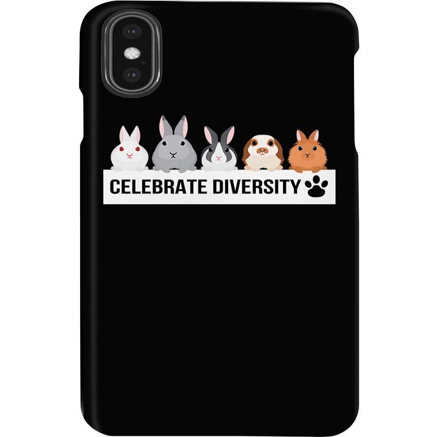 Cute Bunnies Rabbits Celebrate Diversity Phone case