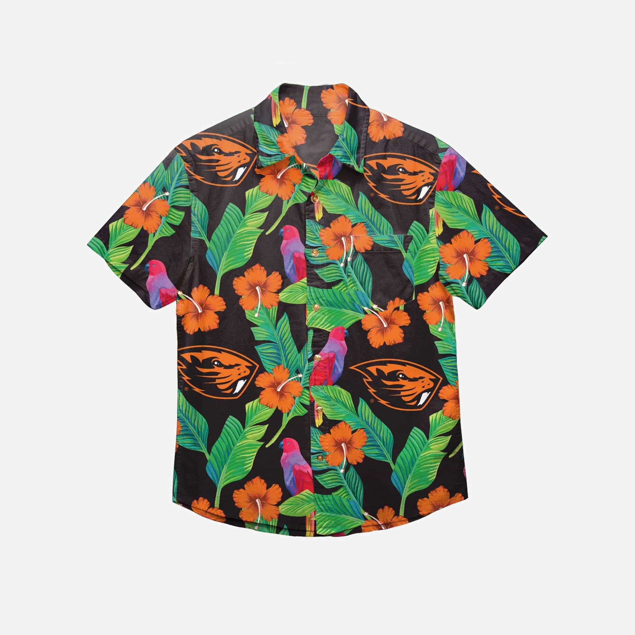 Oregon State Beavers Floral Button Up Hawaii Shirt Ha52180