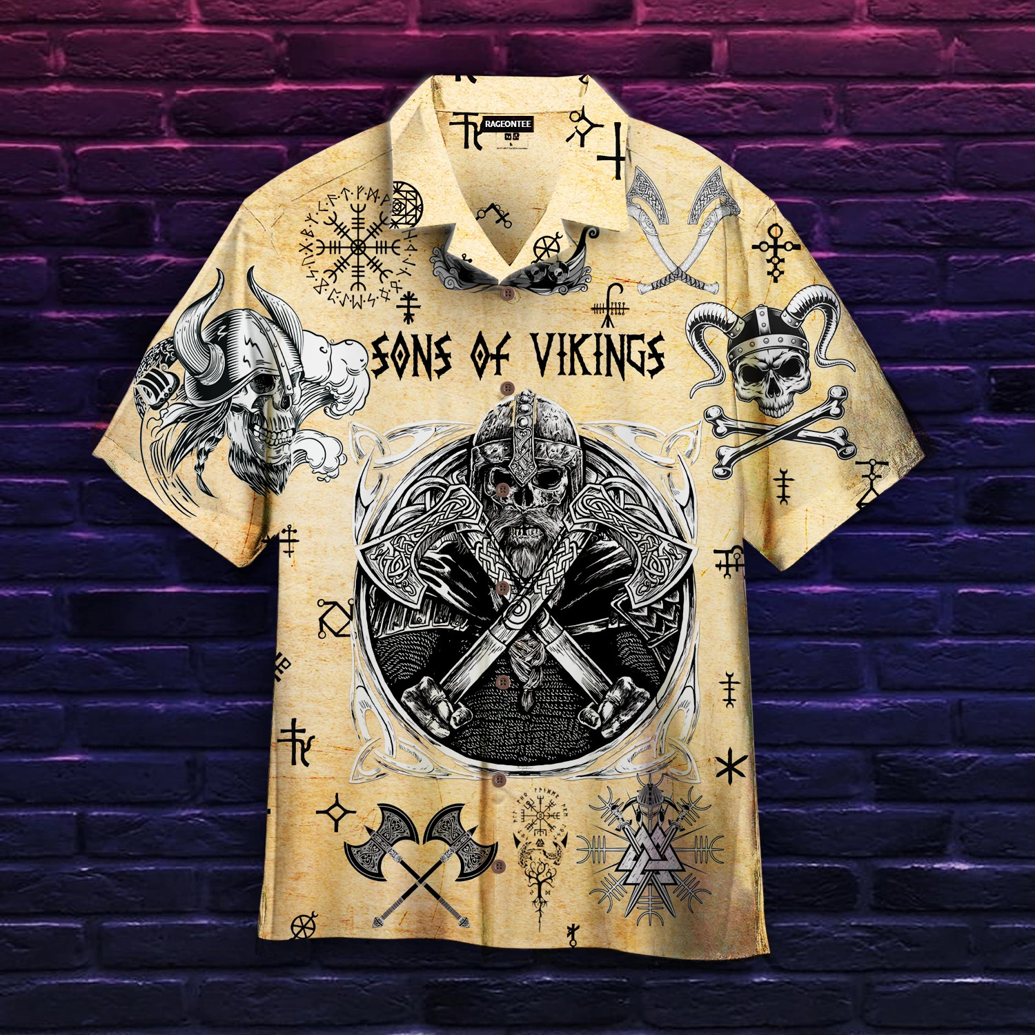 Skull Viking Hawaii Shirt Unisex Adult Ha56359