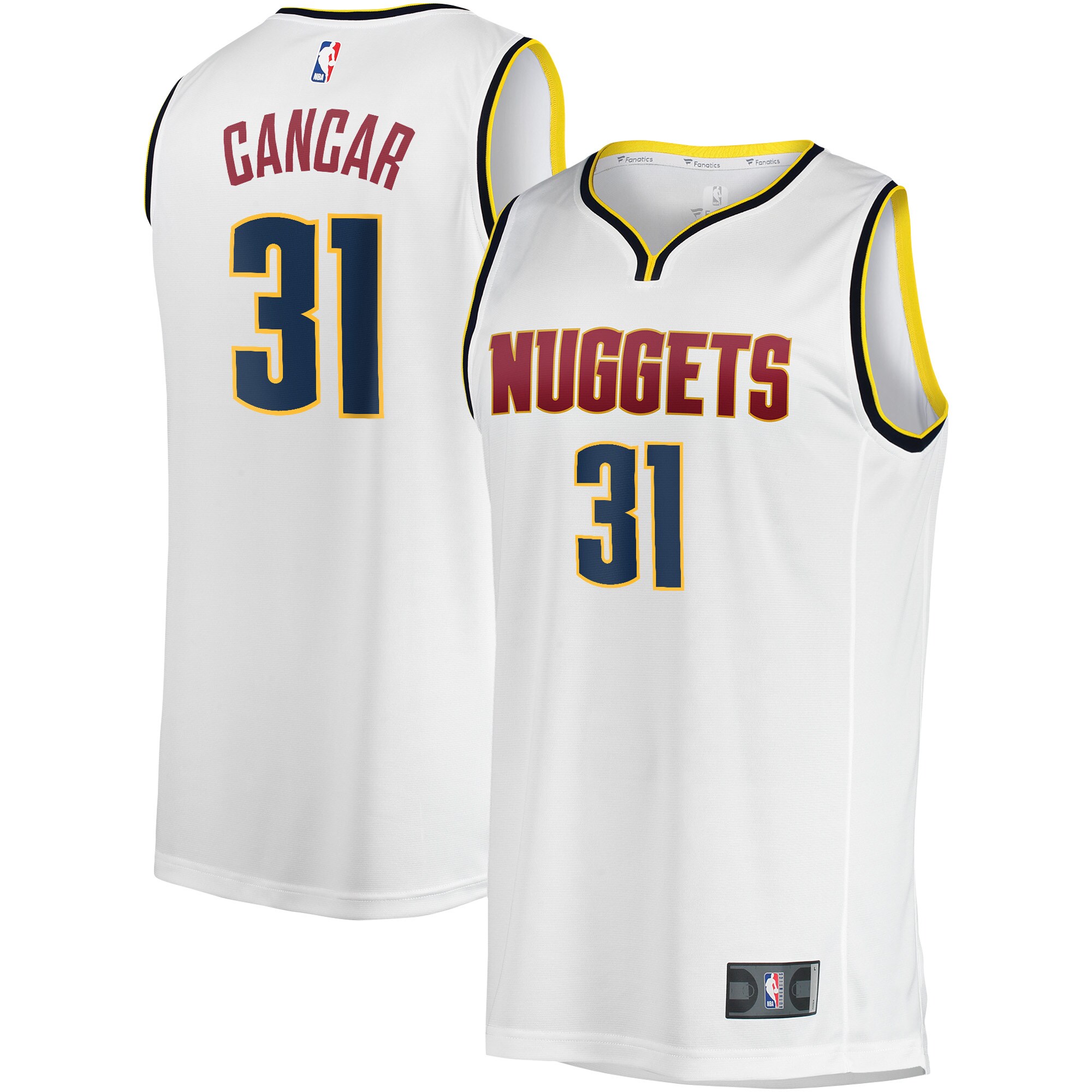 Vlatko Cancar Denver Nuggets Branded Fast Break Player Jersey – Association Edition – White