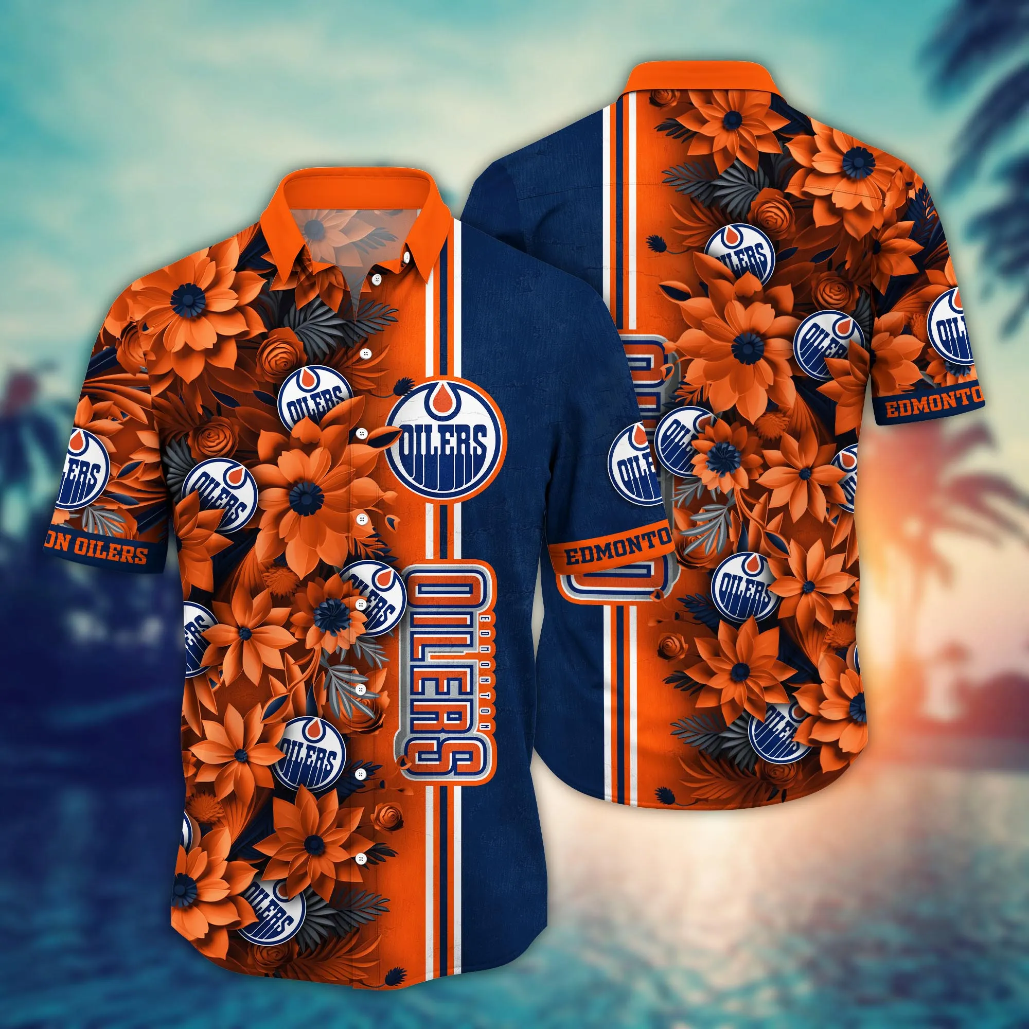 Edmonton Oilers Nhl Hawaiian Shirt Custom Sea Breeze Aloha Shirt