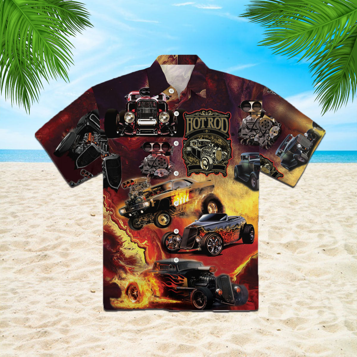 Oragontee Hot Rod On Fire Hawaii Shirt For Men Women Adult Ha58340