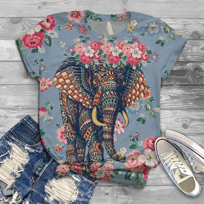 Floral Elephant Lovely 3D T-shirt | Size S – 5XL