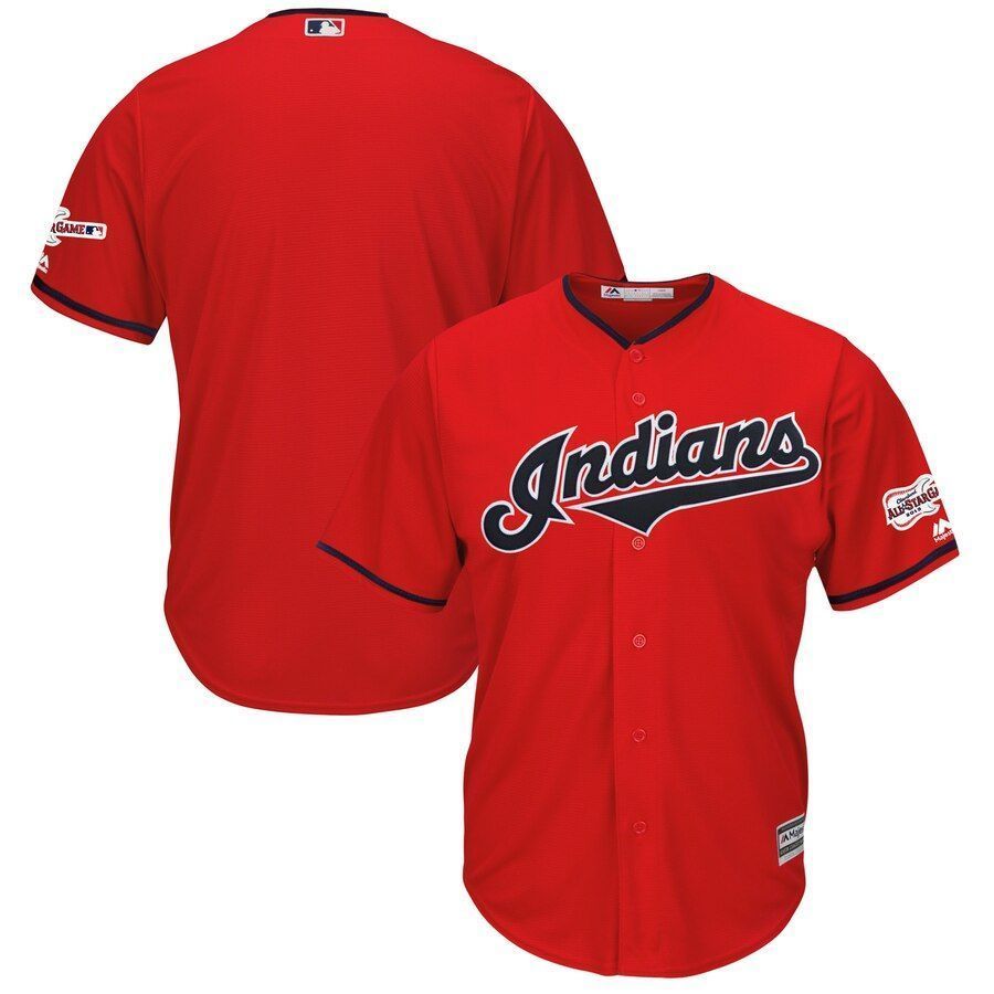 Cleveland Indians Majestic Alternate 2021 All-Star Game Patch Cool Base Team Jersey jersey Scarlet 2021