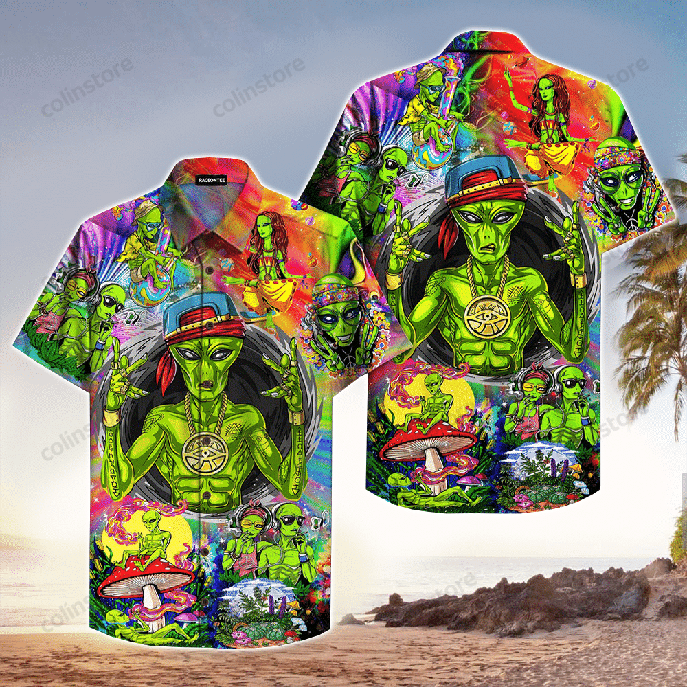 Alien Hippie Hawaii Shirt Aloha Ha109668