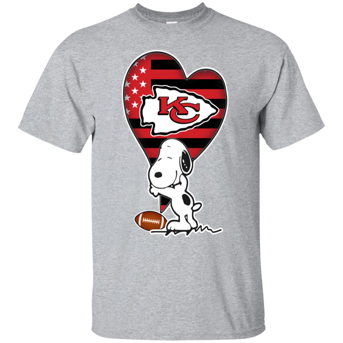 Kansas City Chiefs Snoopy Football Sports T-shirt | Rook Brand Clothing ...