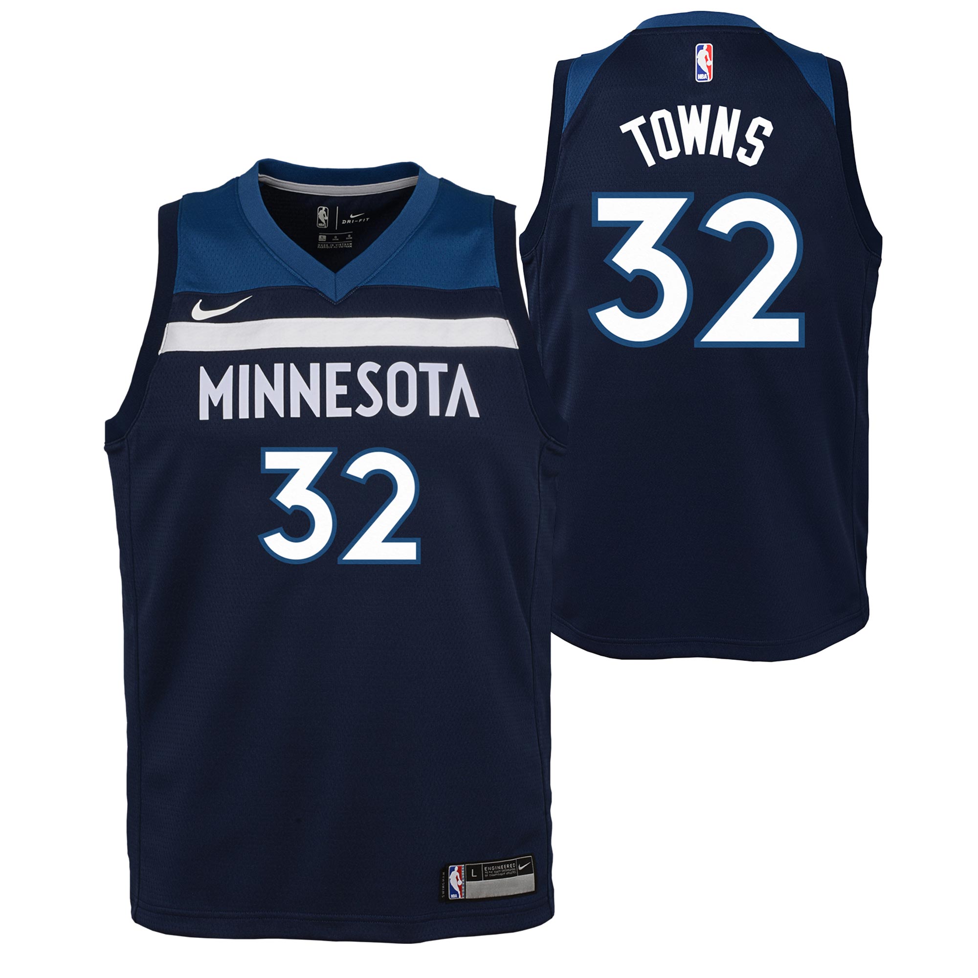 Minnesota Timberwolves Iconâ Edition Swingman Jersey – Navy – Karl-Anthony Towns – Youth