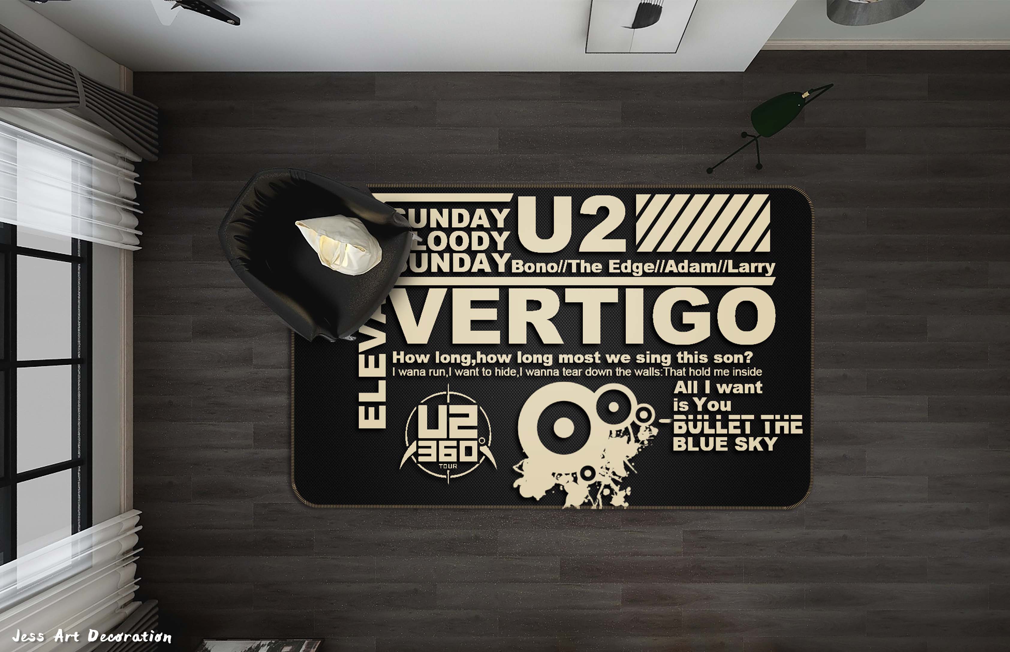 3D U2 Rock Band Non-Slip Rug Mat 172