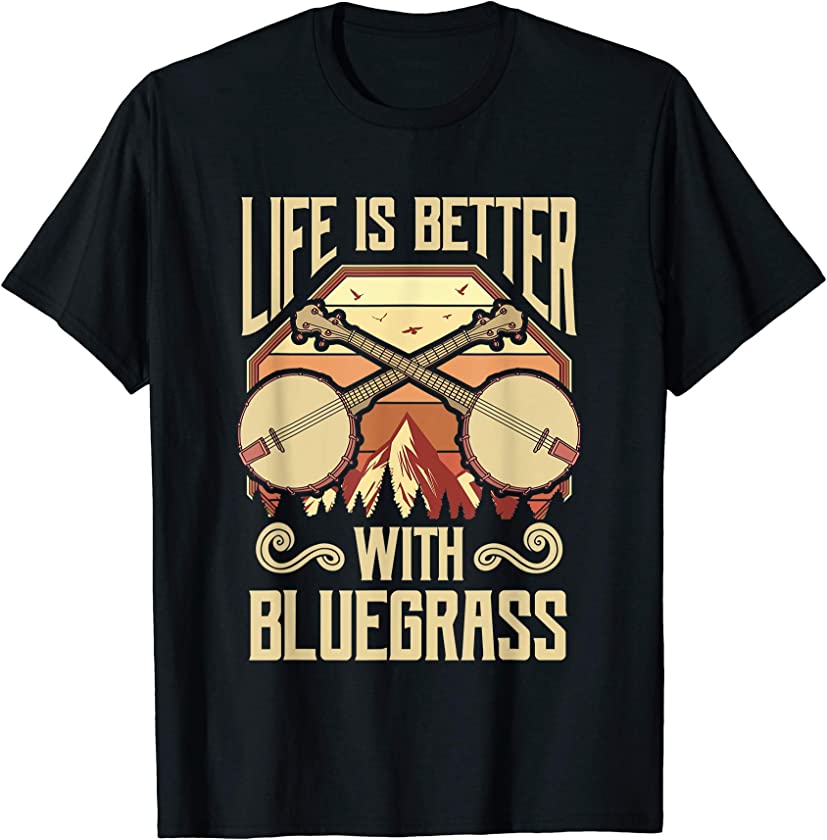 Banjo Vintage Retro Bluegrass Music Fans Banjo Player T-Shirt