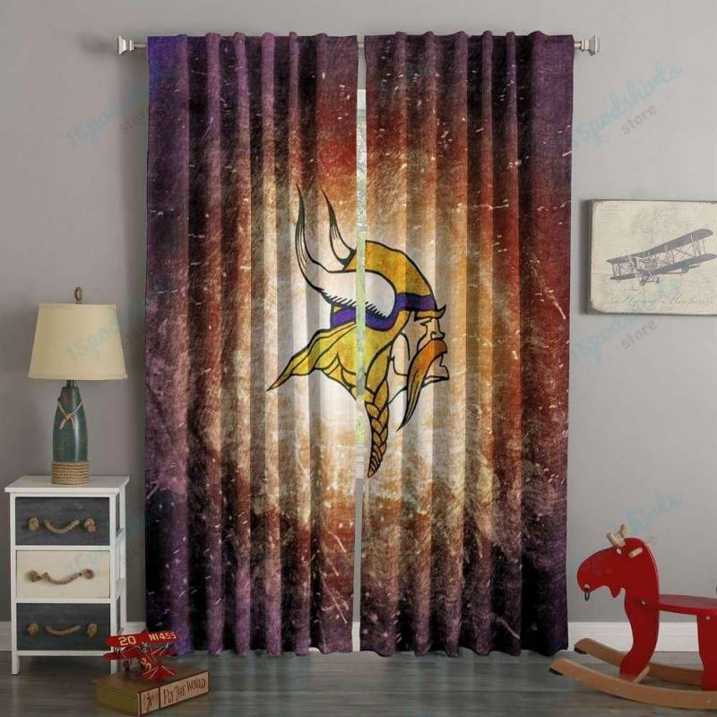 3D Printed Minnesota Vikings Style Custom Living Room Curtains