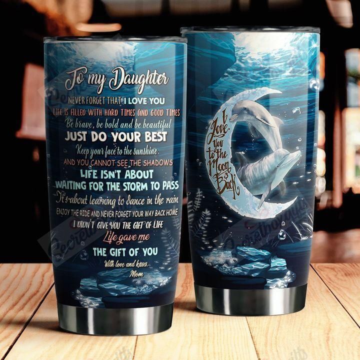 Dolphin Stainless Steel Personalized Stainless Steel Tumbler Customize Name, Text, Number Dhhda