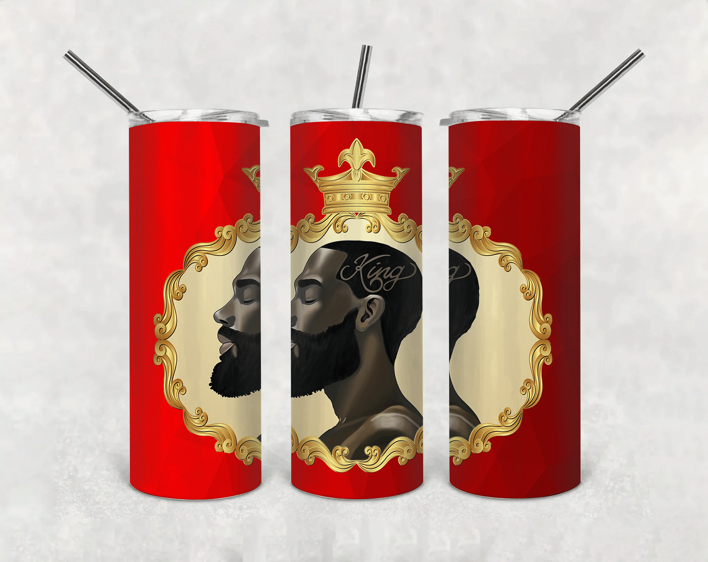 Black King Tumbler For Black Men Powerful Black King Art Tumbler