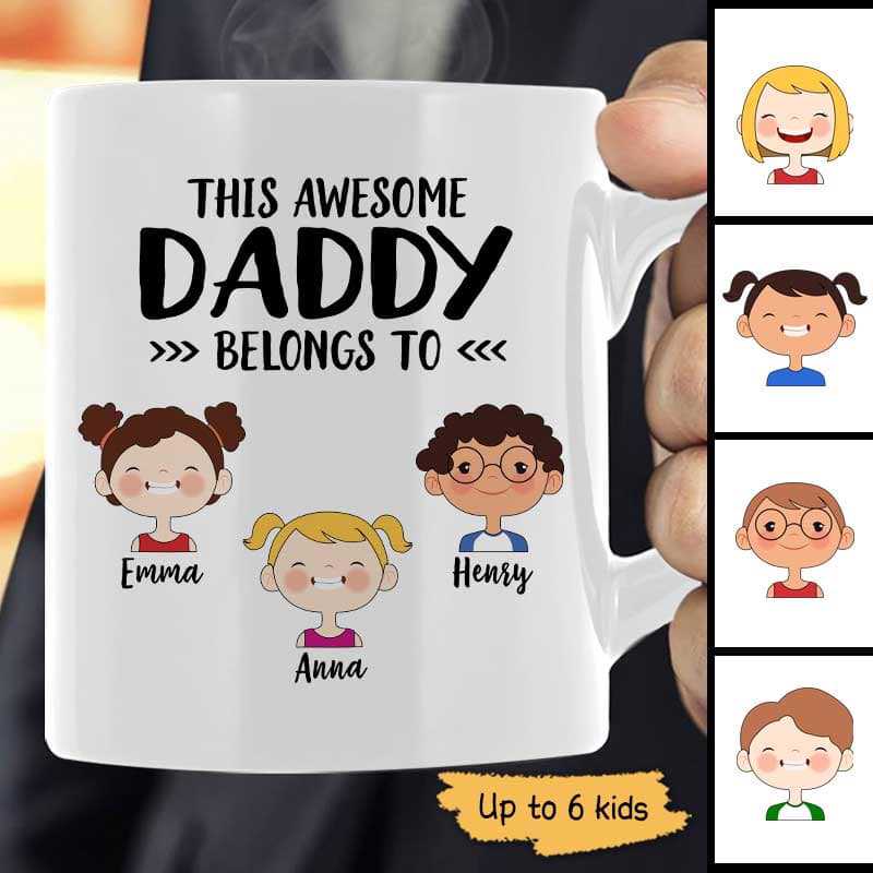 This Dad Mom Belongs To Cute Kid Face Personalized Coffee Mug