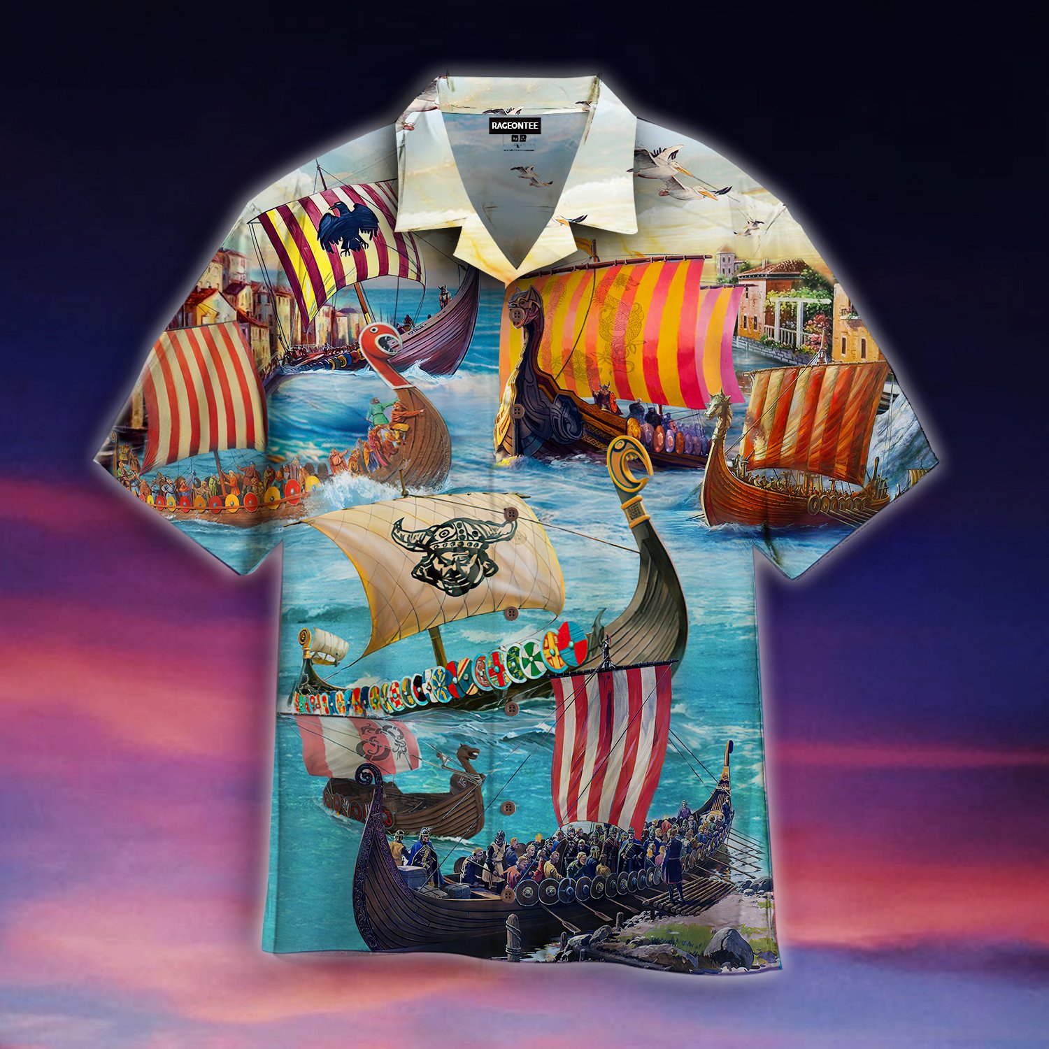 Viking Long Ship Hawaiian Shirt | For Men & Women | Adult | Wt1206