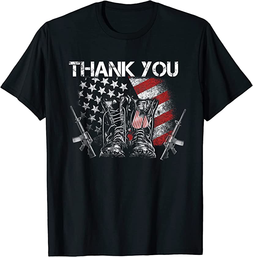 Vintage Patriotic American Flag Thank You For Memorial Day T-Shirt