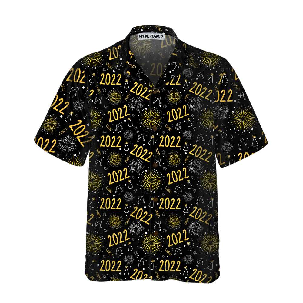 2022 New Year Golden Firework Hawaiian Shirt, Happy New Year Shirt For Men & Women