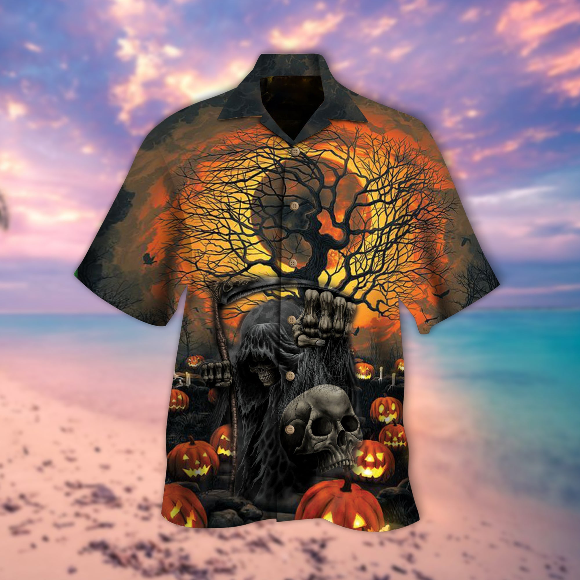 Death Is Coming Town Skull Hawaii Lover Hawaii Shirt For Men Women Ha63874