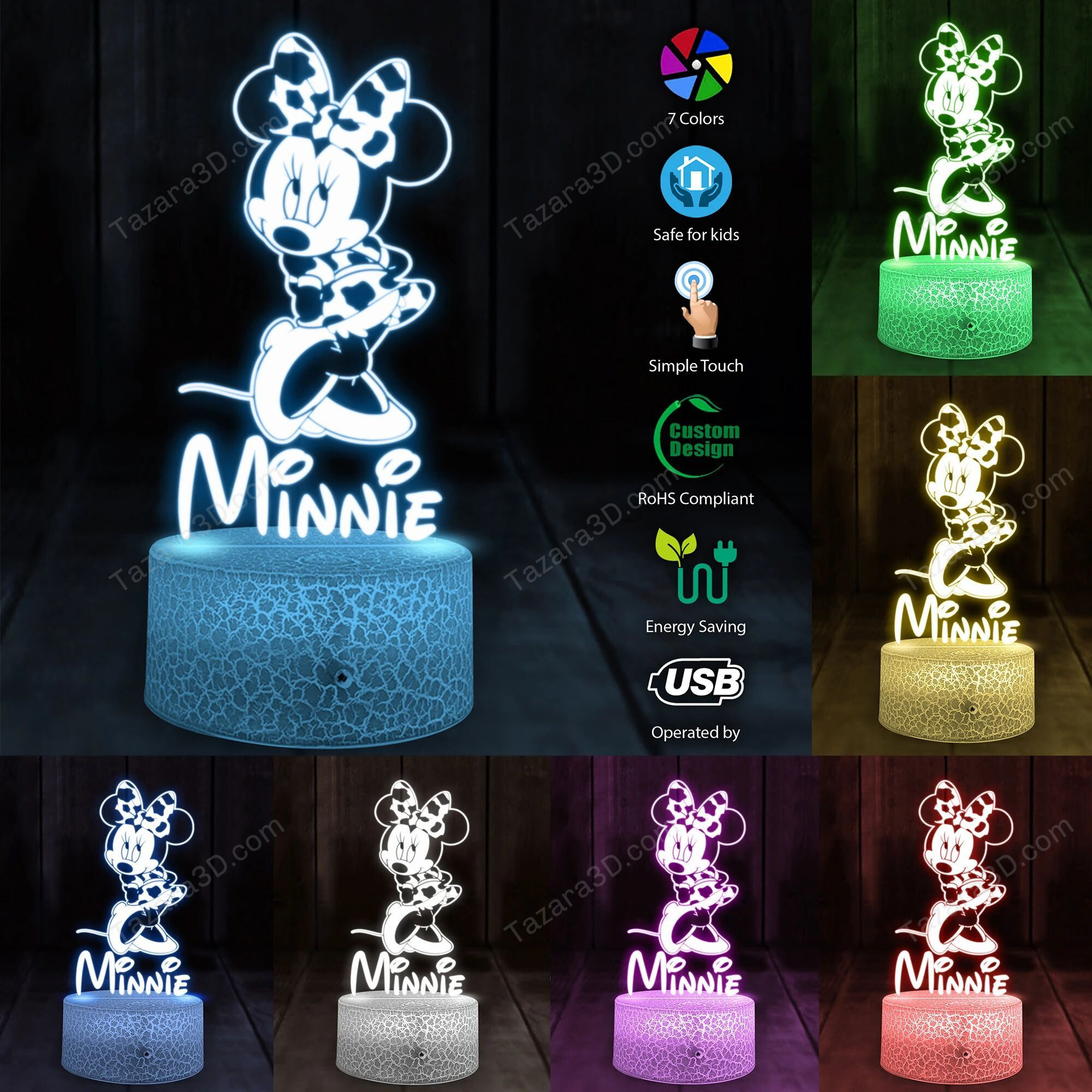 Minnie Mouse 3D Led Light Cucumint Store   Ecaace8d9650203489b9cedaffb8298d 