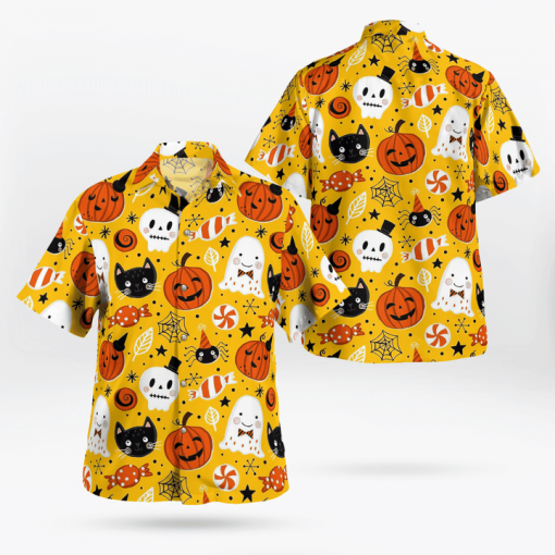 Ghost Spider Pumpkin Spooky Party Halloween Aloha Hawaii Shirts For Men And Women Ha65262