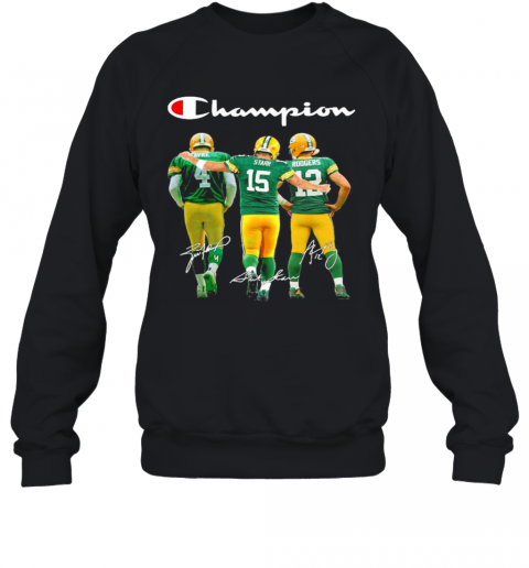 Green Bay Packers Favre Starr Rodgers Champions Signatures Sweatshirt