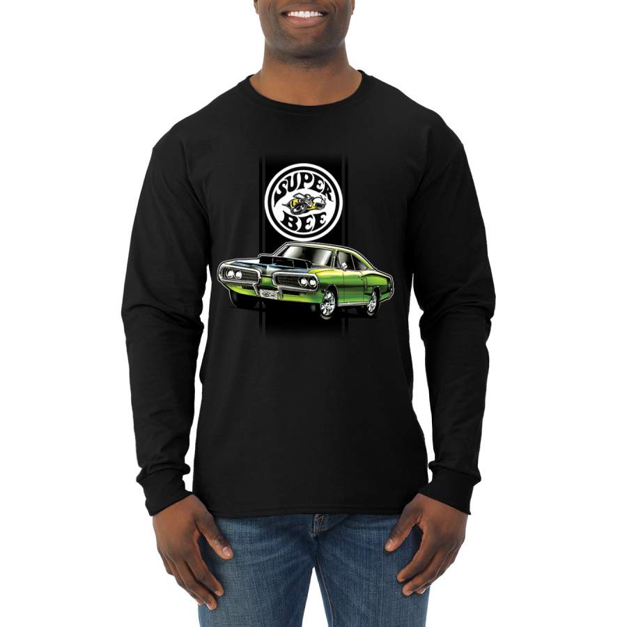 Dodge Super Bee Classic Vintage Hot Rod Racing Political Mens Long Sleeve Shirt