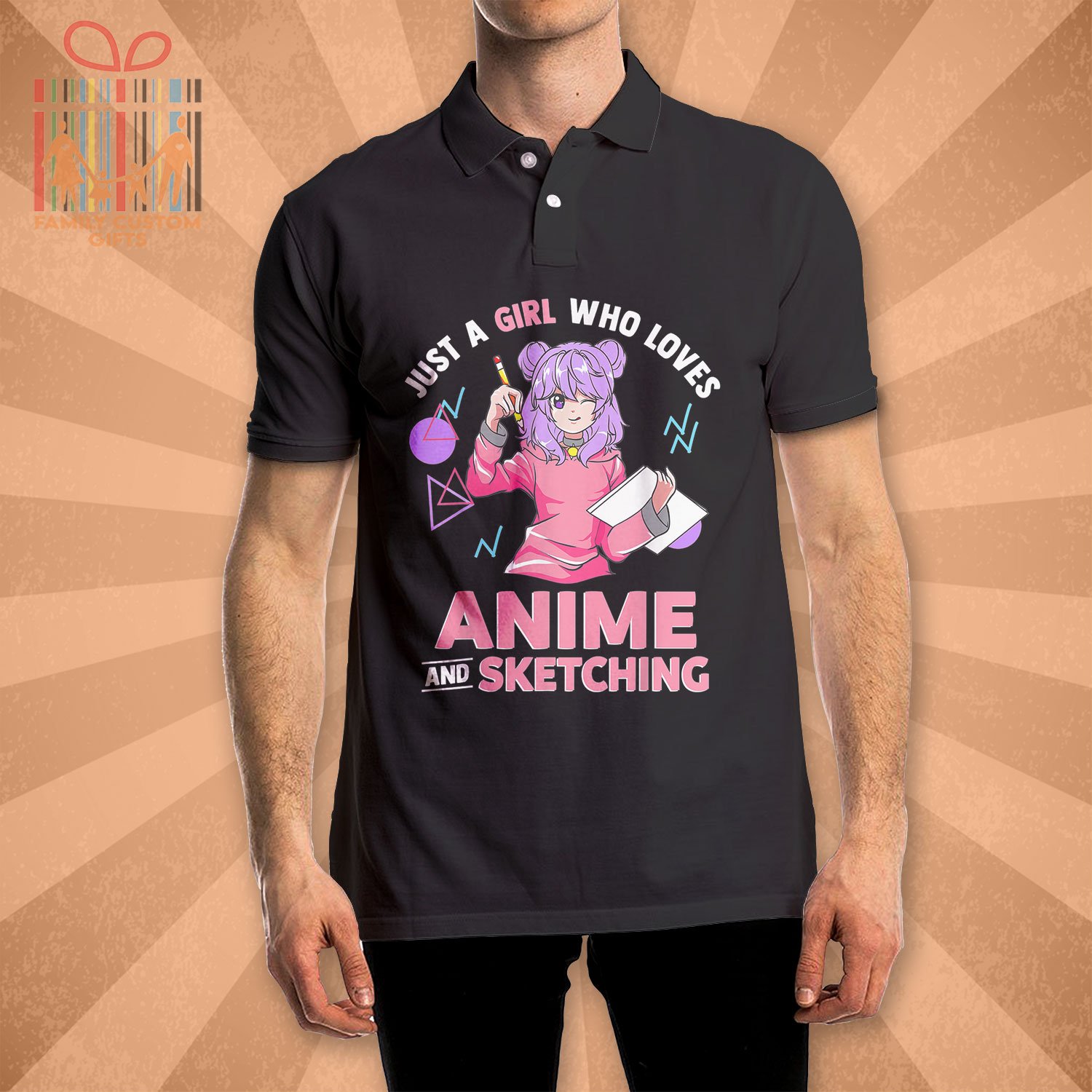 Custom Polo Shirts Just A Girl Who Loves Anime And Sketching Polo Shirts For Men Women