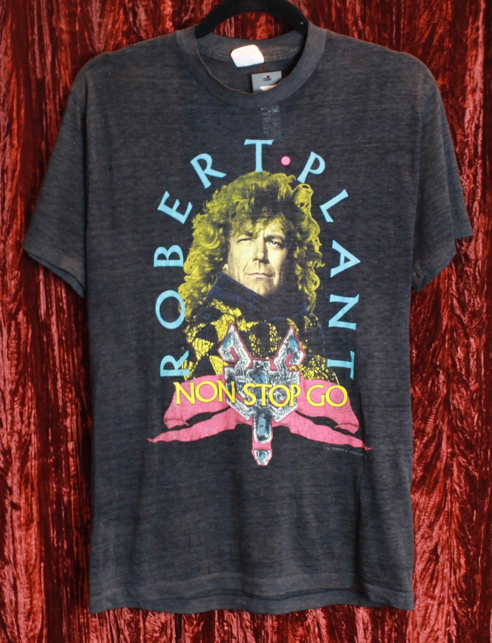 Vintage Robert Plant Concert T Shirt 1988 Non Stop Go World Tour Paper Thin Unisex Soft And Thin Tee Led Zeppelin