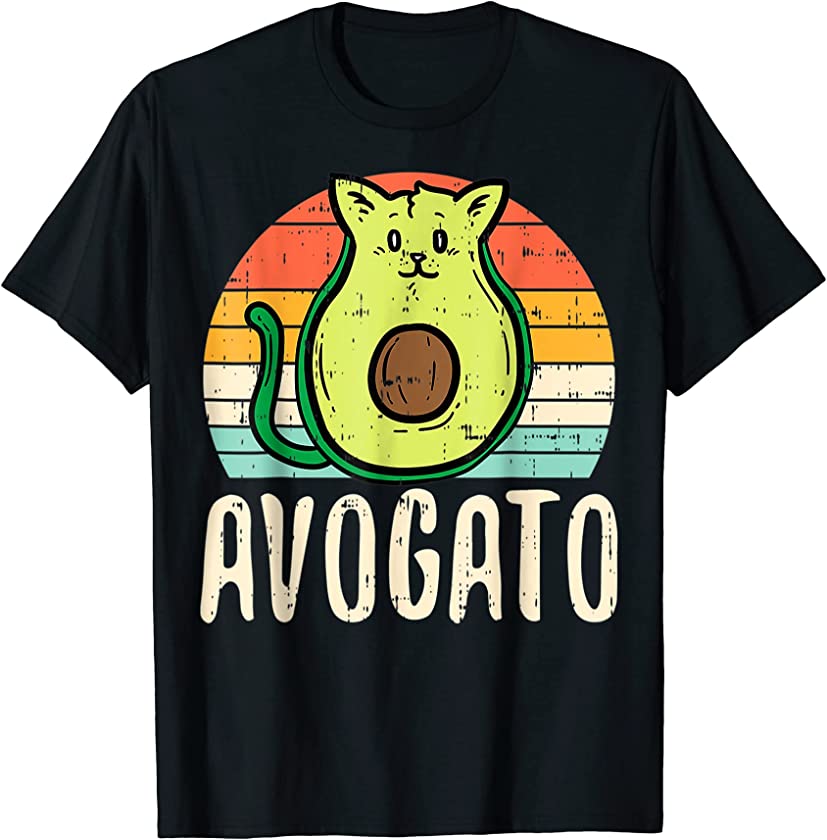 Avogato Cat Avocado Retro Cinco De Mayo Spanish Mexican T-Shirt