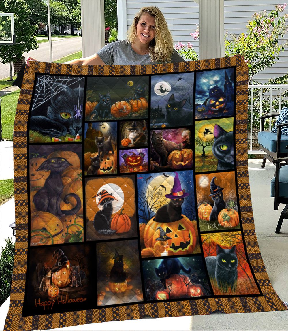 A Special Gift For Fans Ll Cat Halloween Quilt