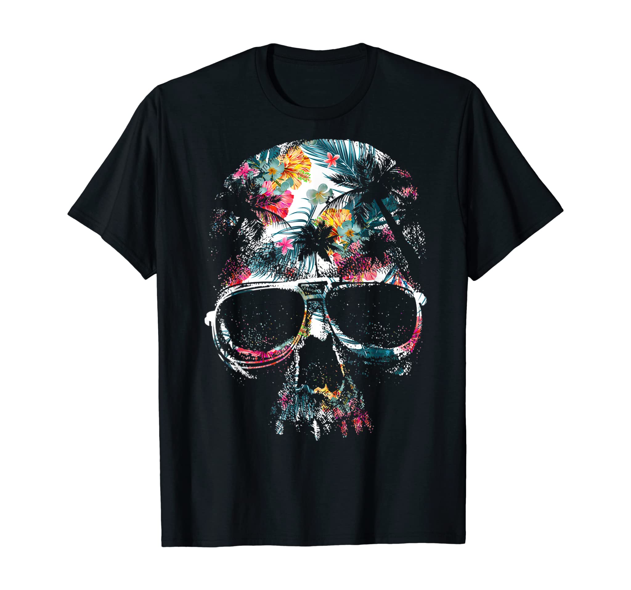 Funny Skull Summer Tropical Aloha Beach Shirt Gift