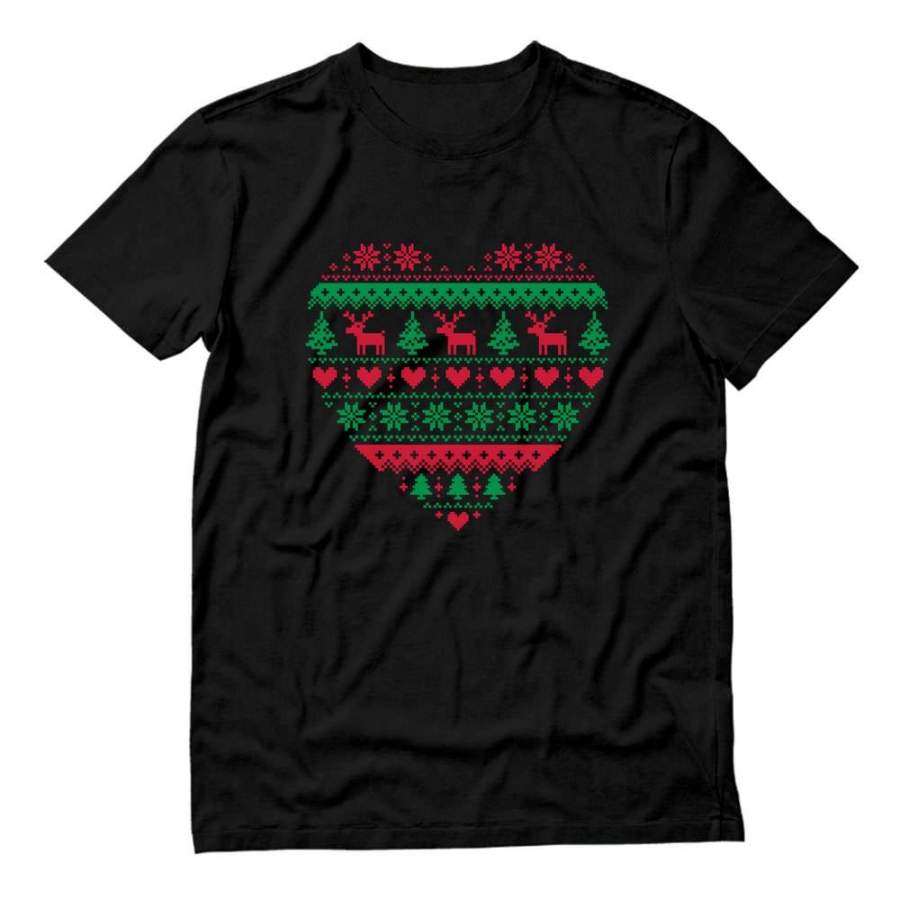 Xmas Party – Heart Shaped Ugly Christmas Sweater T-Shirt