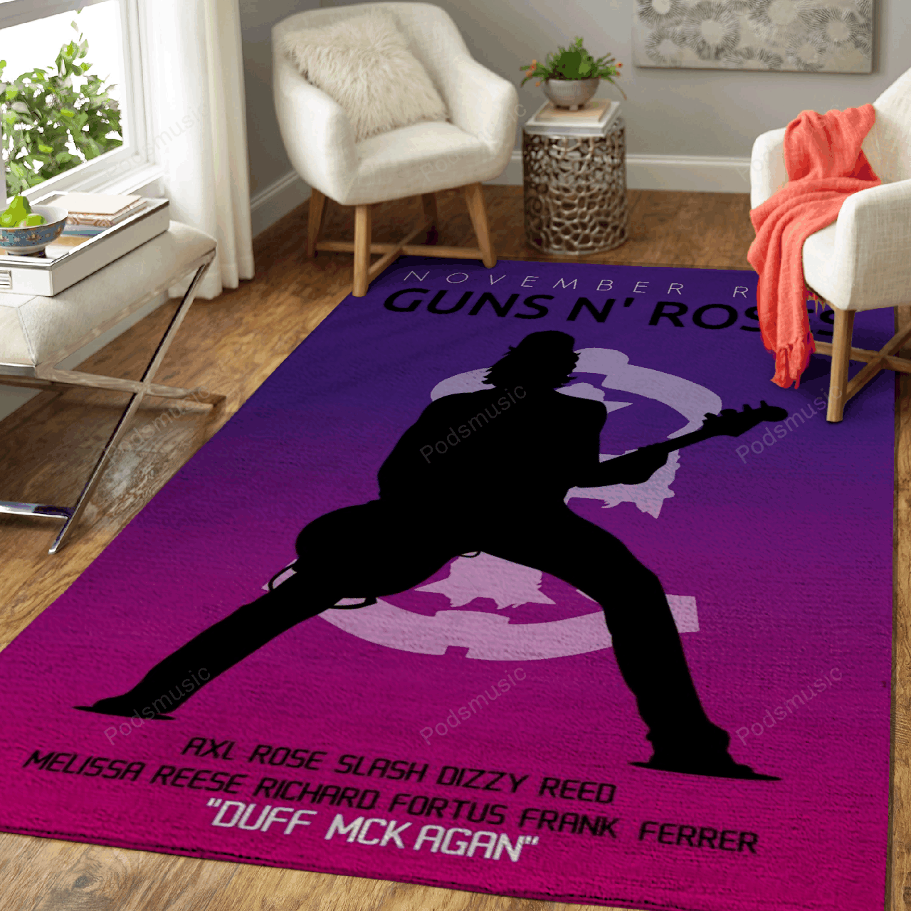Duff McKagan Artwork – Retro Music Art For Fans Area Rug Carpet