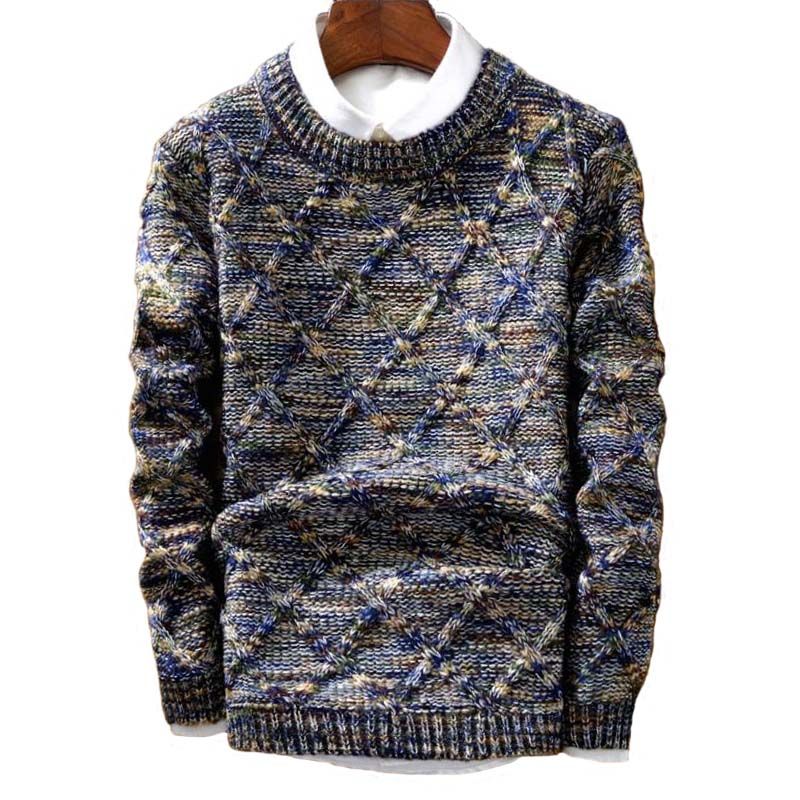 Sweater MenBrand Fashion Pullover Male O-Neck Stripe Slim Fit Knitting Fashion Sweaters Man Pullover alx