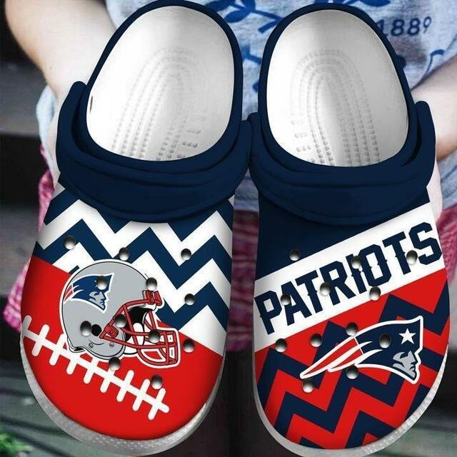 New England Patriots Crocs Crocband Clog Comfortable Water Shoes