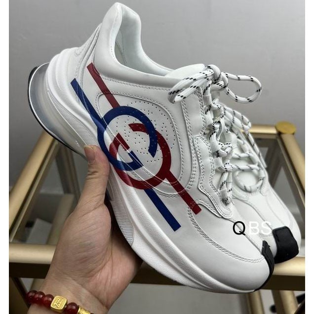 Gucci Run White Shoes Sneakers -BlueRed Interlocking G SNK484479196