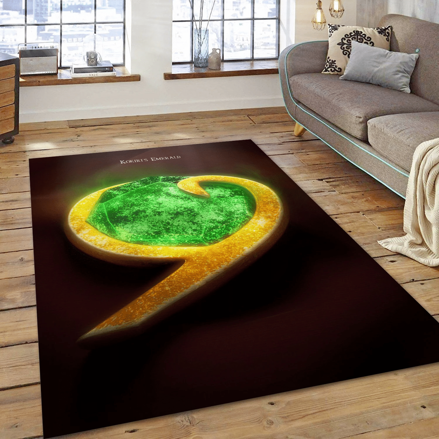 3D Kokiri S Emerald From Ocarina Of Time Gaming Area Rug, Living Room Rug – Christmas Gift Us Decor